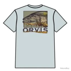 T Shirt Orvis Dripping Trout Bleu