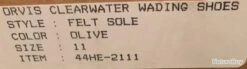 Orvis Chaussures De Pêche Wading Clearwater Semelle Feutre 11 Orvis Chaussures De Pêche Wading Clearwater Semelle Feutre -Pêche À Orvis 00004 Chaussure Wading Clearwater semelle feutre