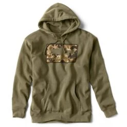 SWEAT HOMME ORVIS HOODIE ORVIS 1971 CAMO TROUT OLIVE - OLIVE